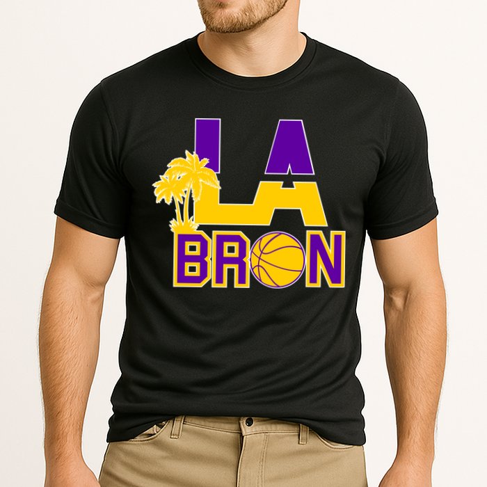 LA Bron Basketball Palm Tree Logo Cooling Performance Crew T-Shirt