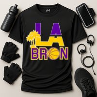 LA Bron Basketball Palm Tree Logo Cooling Performance Crew T-Shirt