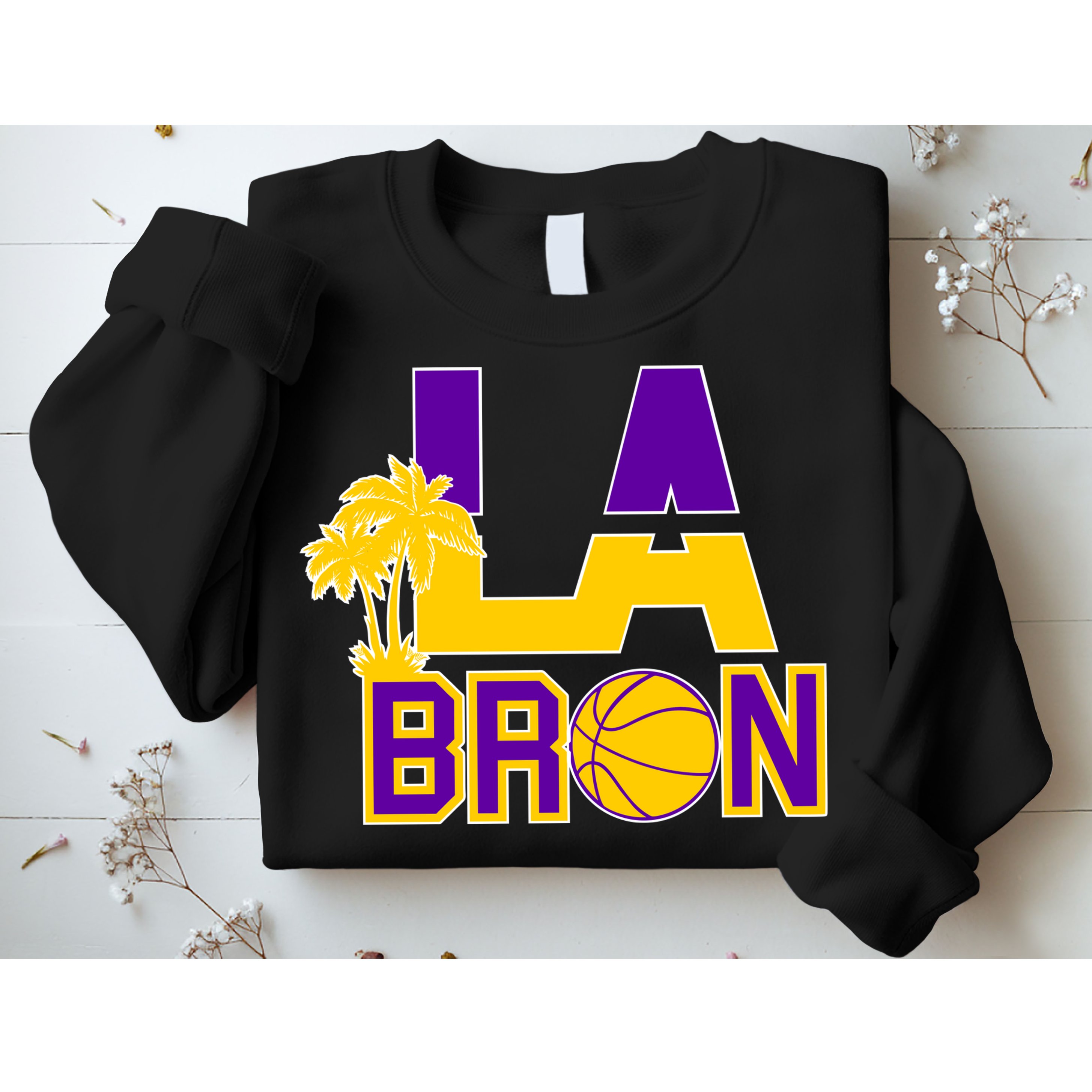LA Bron Basketball Palm Tree Logo Sweatshirt