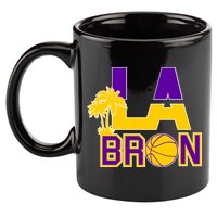 LA Bron Basketball Palm Tree Logo 11oz C Handle Ceramic Mug