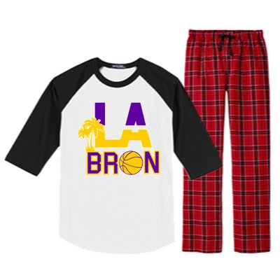 LA Bron Basketball Palm Tree Logo Raglan Sleeve Pajama Set