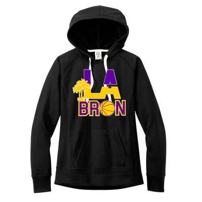 LA Bron Basketball Palm Tree Logo Women's Fleece Hoodie