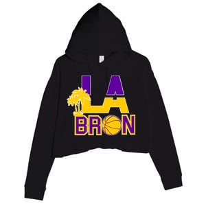 LA Bron Basketball Palm Tree Logo Crop Fleece Hoodie