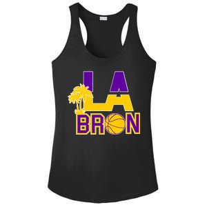 LA Bron Basketball Palm Tree Logo Ladies PosiCharge Competitor Racerback Tank