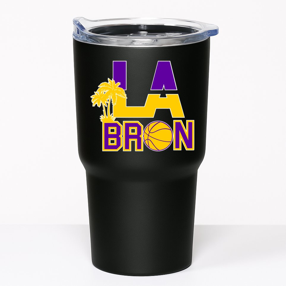 LA Bron Basketball Palm Tree Logo Tumbler