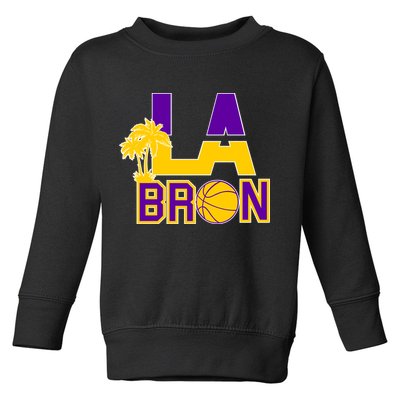 LA Bron Basketball Palm Tree Logo Toddler Sweatshirt