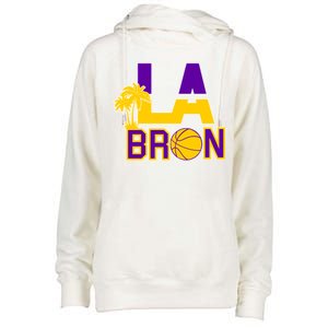 LA Bron Basketball Palm Tree Logo Womens Funnel Neck Pullover Hood