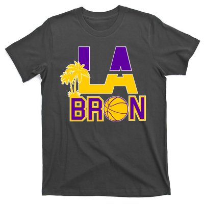 LA Bron Basketball Palm Tree Logo T-Shirt