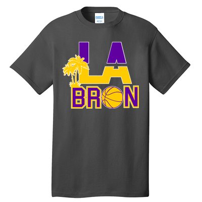 LA Bron Basketball Palm Tree Logo Tall T-Shirt