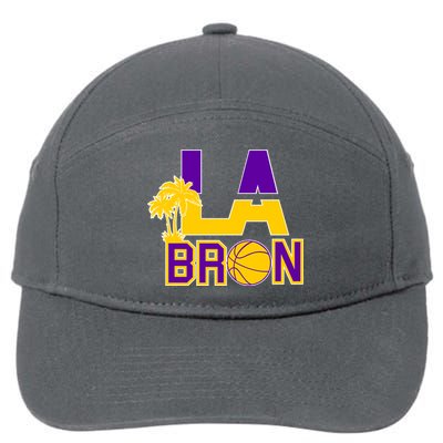 LA Bron Basketball Palm Tree Logo 7-Panel Snapback Hat