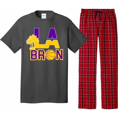 LA Bron Basketball Palm Tree Logo Pajama Set