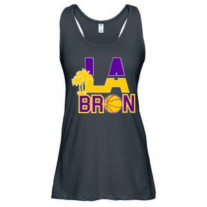 LA Bron Basketball Palm Tree Logo Ladies Essential Flowy Tank