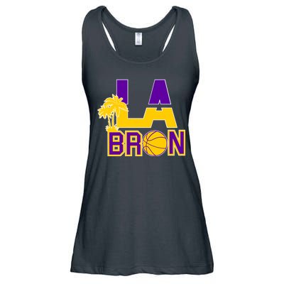 LA Bron Basketball Palm Tree Logo Ladies Essential Flowy Tank