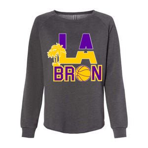 LA Bron Basketball Palm Tree Logo Womens California Wash Sweatshirt