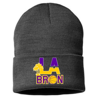 LA Bron Basketball Palm Tree Logo Sustainable Knit Beanie