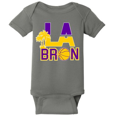 LA Bron Basketball Palm Tree Logo Baby Bodysuit