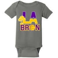 LA Bron Basketball Palm Tree Logo Baby Bodysuit