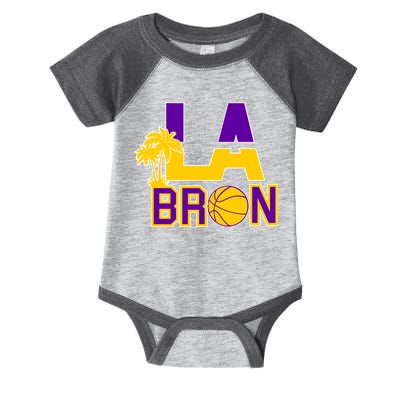 LA Bron Basketball Palm Tree Logo Infant Baby Jersey Bodysuit