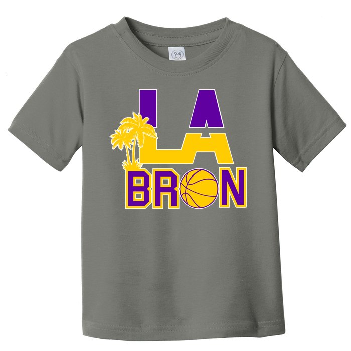 LA Bron Basketball Palm Tree Logo Toddler T-Shirt