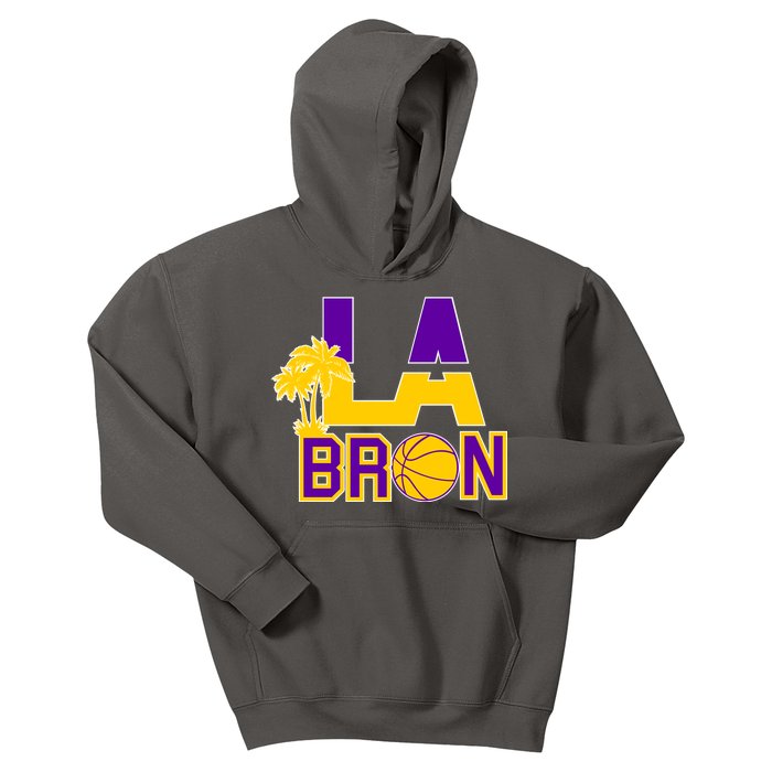 LA Bron Basketball Palm Tree Logo Kids Hoodie