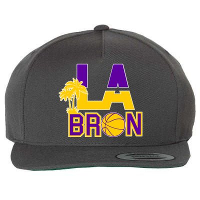 LA Bron Basketball Palm Tree Logo Wool Snapback Cap