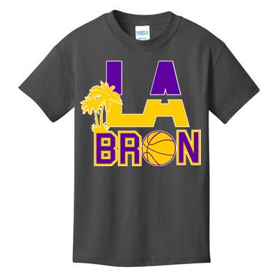 LA Bron Basketball Palm Tree Logo Kids T-Shirt