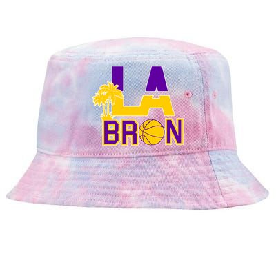 LA Bron Basketball Palm Tree Logo Tie-Dyed Bucket Hat