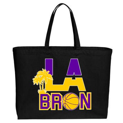 LA Bron Basketball Palm Tree Logo Cotton Canvas Jumbo Tote