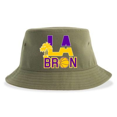 LA Bron Basketball Palm Tree Logo Sustainable Bucket Hat