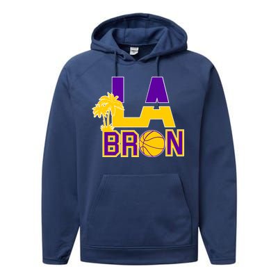 LA Bron Basketball Palm Tree Logo Performance Fleece Hoodie