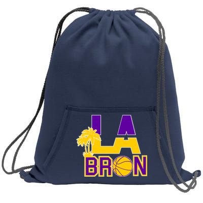 LA Bron Basketball Palm Tree Logo Sweatshirt Cinch Pack Bag