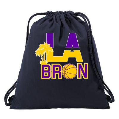 LA Bron Basketball Palm Tree Logo Drawstring Bag