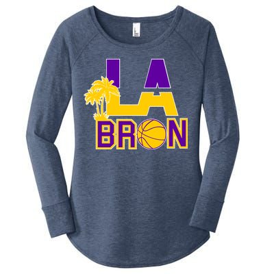 LA Bron Basketball Palm Tree Logo Women's Perfect Tri Tunic Long Sleeve Shirt