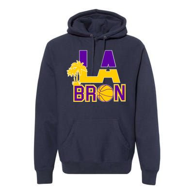 LA Bron Basketball Palm Tree Logo Premium Hoodie