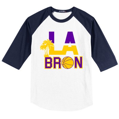 LA Bron Basketball Palm Tree Logo Baseball Sleeve Shirt