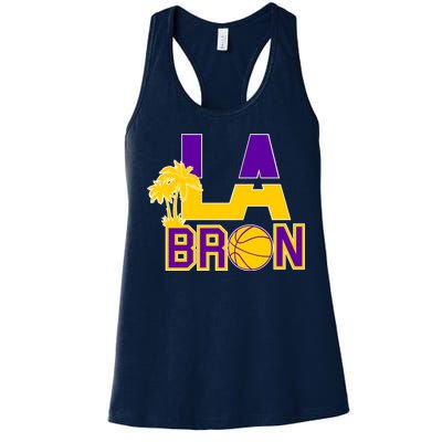 LA Bron Basketball Palm Tree Logo Women's Racerback Tank