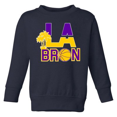 LA Bron Basketball Palm Tree Logo Toddler Sweatshirt