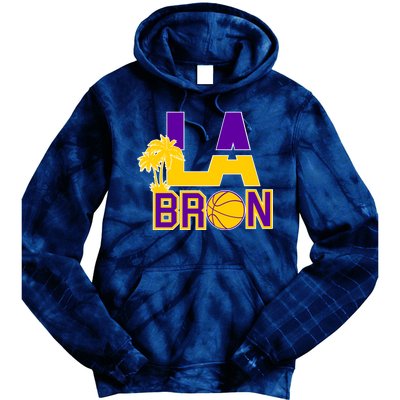 LA Bron Basketball Palm Tree Logo Tie Dye Hoodie