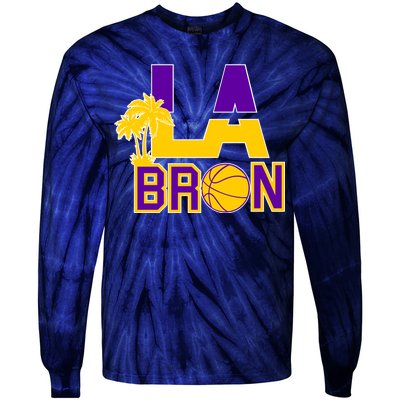 LA Bron Basketball Palm Tree Logo Tie-Dye Long Sleeve Shirt