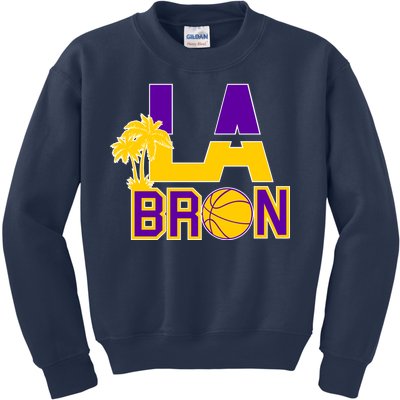 LA Bron Basketball Palm Tree Logo Kids Sweatshirt