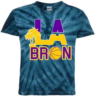 LA Bron Basketball Palm Tree Logo Kids Tie-Dye T-Shirt