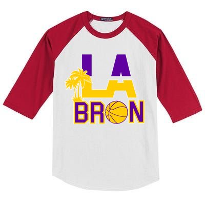 LA Bron Basketball Palm Tree Logo Kids Colorblock Raglan Jersey