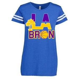 LA Bron Basketball Palm Tree Logo Enza Ladies Jersey Football T-Shirt