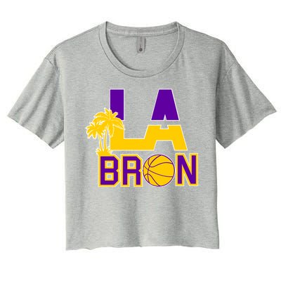 LA Bron Basketball Palm Tree Logo Women's Crop Top Tee