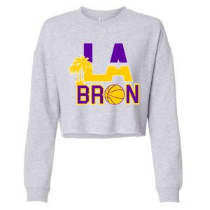 LA Bron Basketball Palm Tree Logo Cropped Pullover Crew