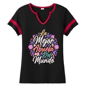 La Mejor Abuela del Mundo Hispanic Grandma & Mother's Day Ladies Halftime Notch Neck Tee