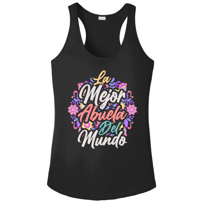 La Mejor Abuela del Mundo Hispanic Grandma & Mother's Day Ladies PosiCharge Competitor Racerback Tank