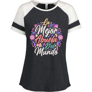 La Mejor Abuela del Mundo Hispanic Grandma & Mother's Day Enza Ladies Jersey Colorblock Tee