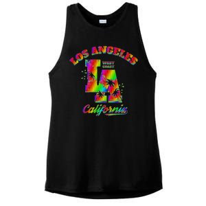 LA Retro Los Angeles Colors Ladies PosiCharge Tri-Blend Wicking Tank