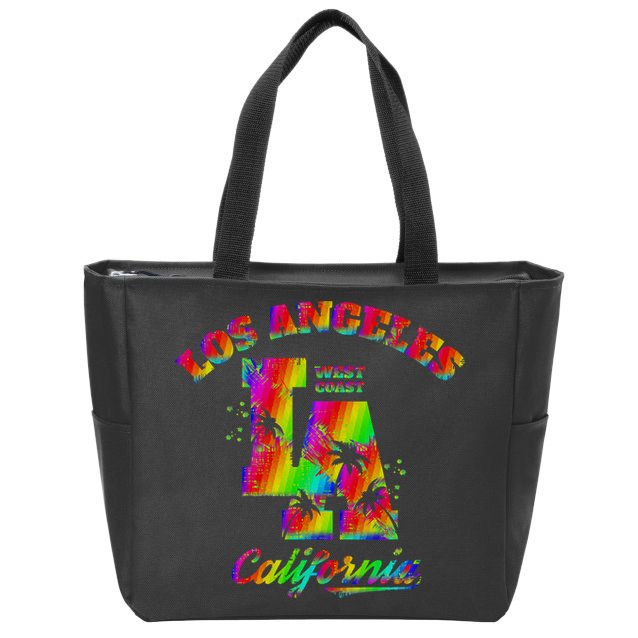LA Retro Los Angeles Colors Zip Tote Bag